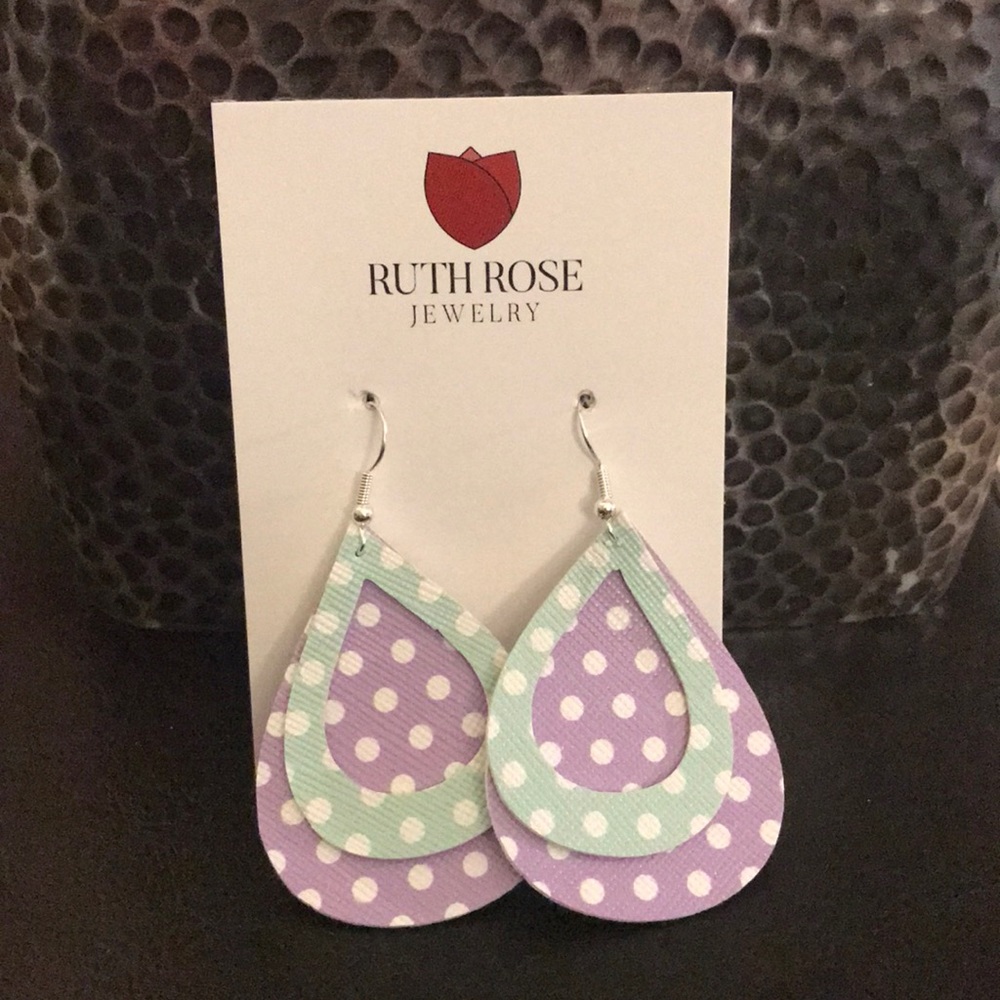 Polka dot tear drop earrings